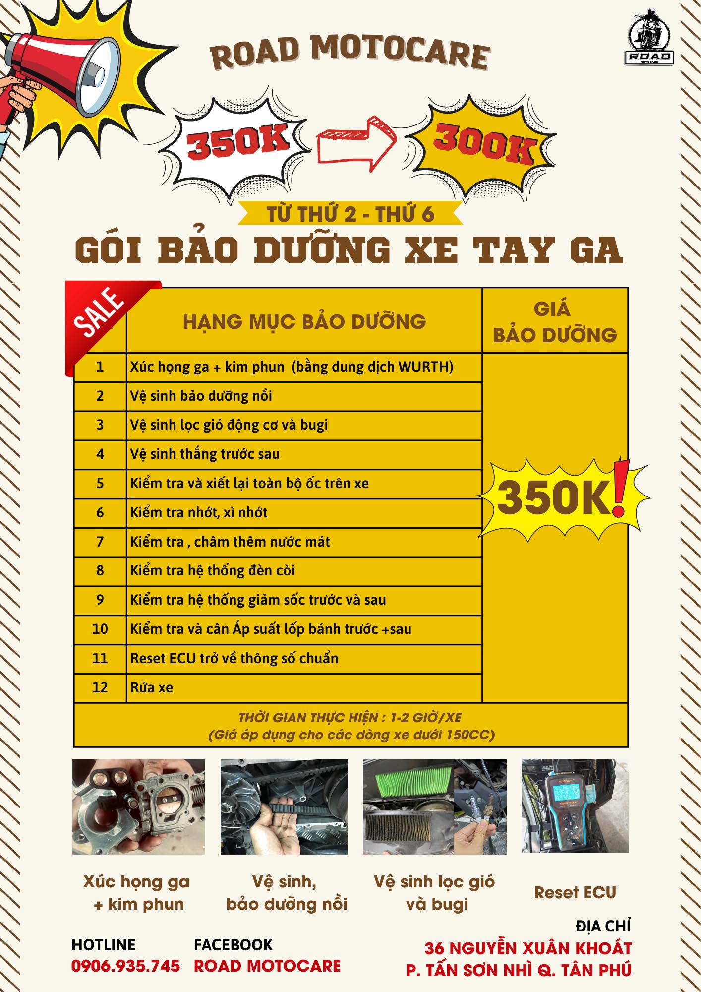 Bảo Dưỡng Trọn Gói Xe Tay Ga